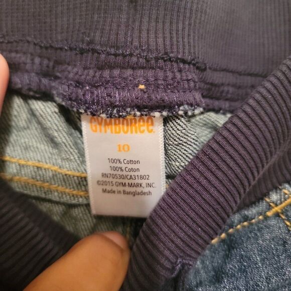 Gymboree Boys Blue High Rise Denim Pockets Drawstring Joggers Jeans Size 10 - Picture 2 of 5